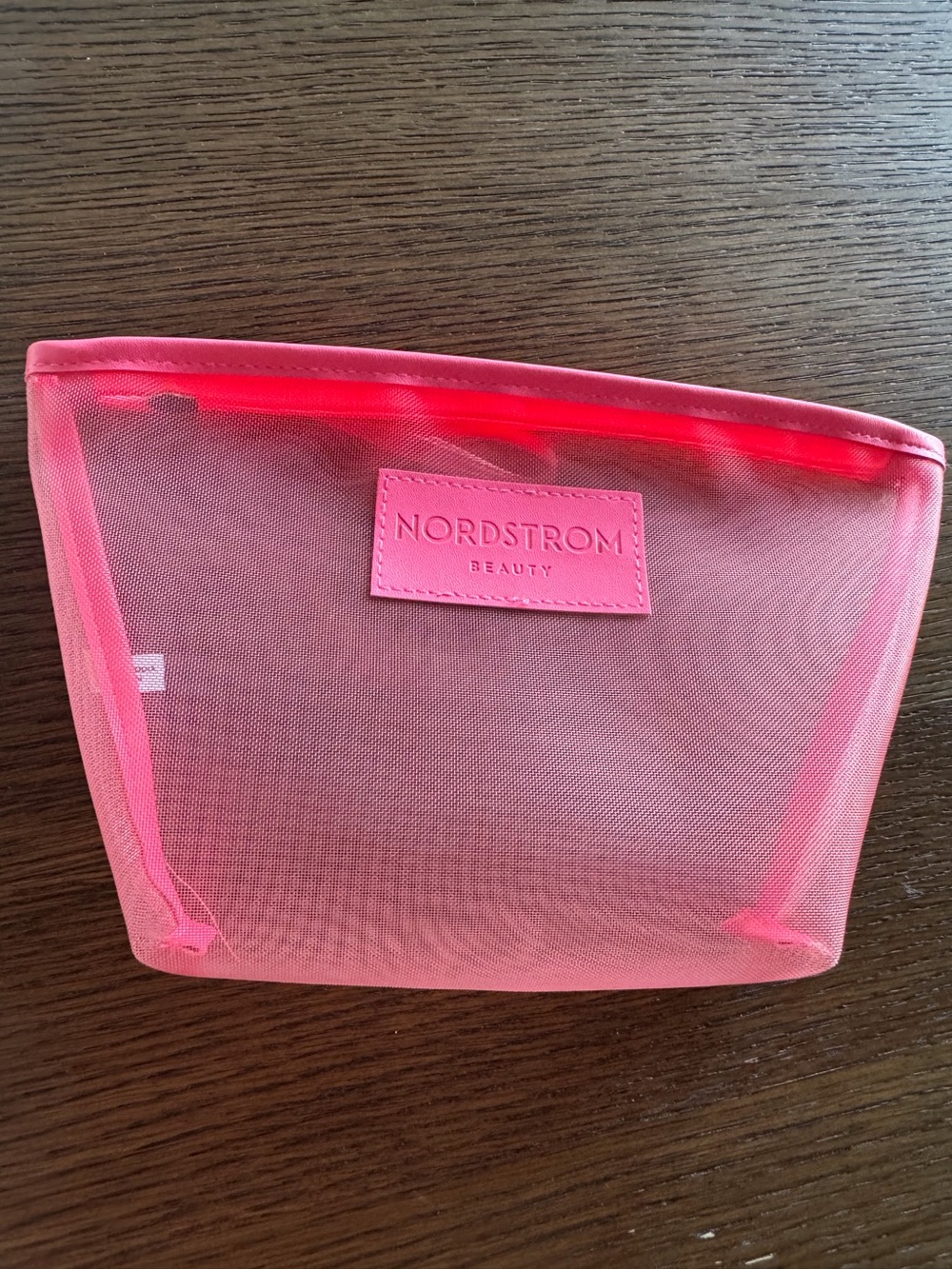 Nordstrom Beauty Hot Pink Sheer Mesh Cosmetic Pouch